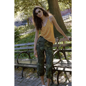 NEW Anthropologie Ripley Utility Women's Floral Print Utility Pants - 26 waist